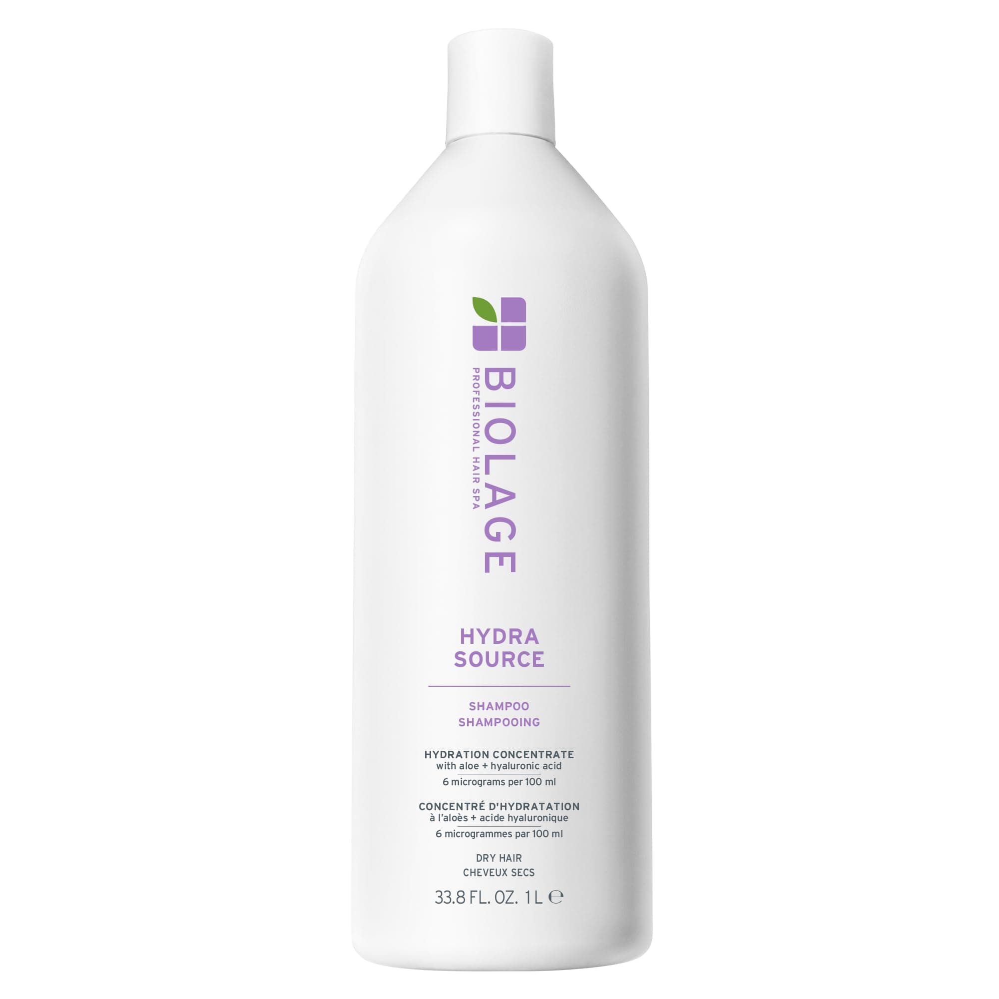 Hydra Source Shampoo - Softens, Moisturizes & Adds Shine, For Dry Hair, Infused with Micro-Filtered Aloe Vera & Fermented Hyaluronic Acid, Vegan & Paraben-Free