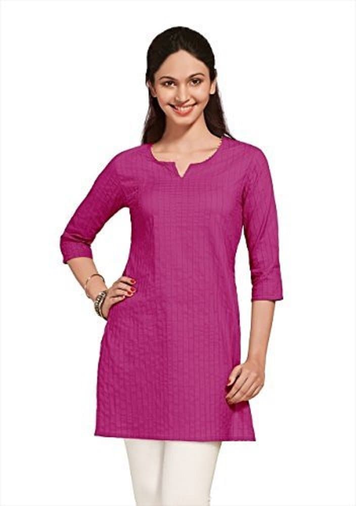 Shristi Women's Pintuck Plain Kurta Tunic