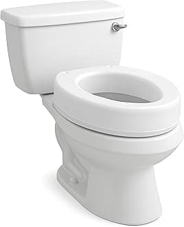Toilet Seat Riser, Elongated Raised Toilet Seat Adds 3.5 inches to Toilet Height, for Assistance Bending or Sitting, 300 Pound Weight Capacity Toilet Riser