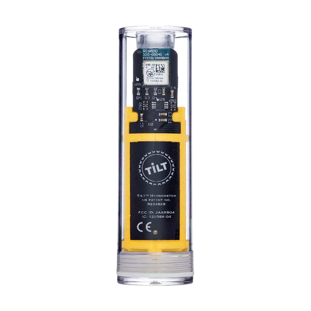 Tilt Digital Wireless Hydrometer and Thermometer for Smartphone Or Tablet (Yellow)