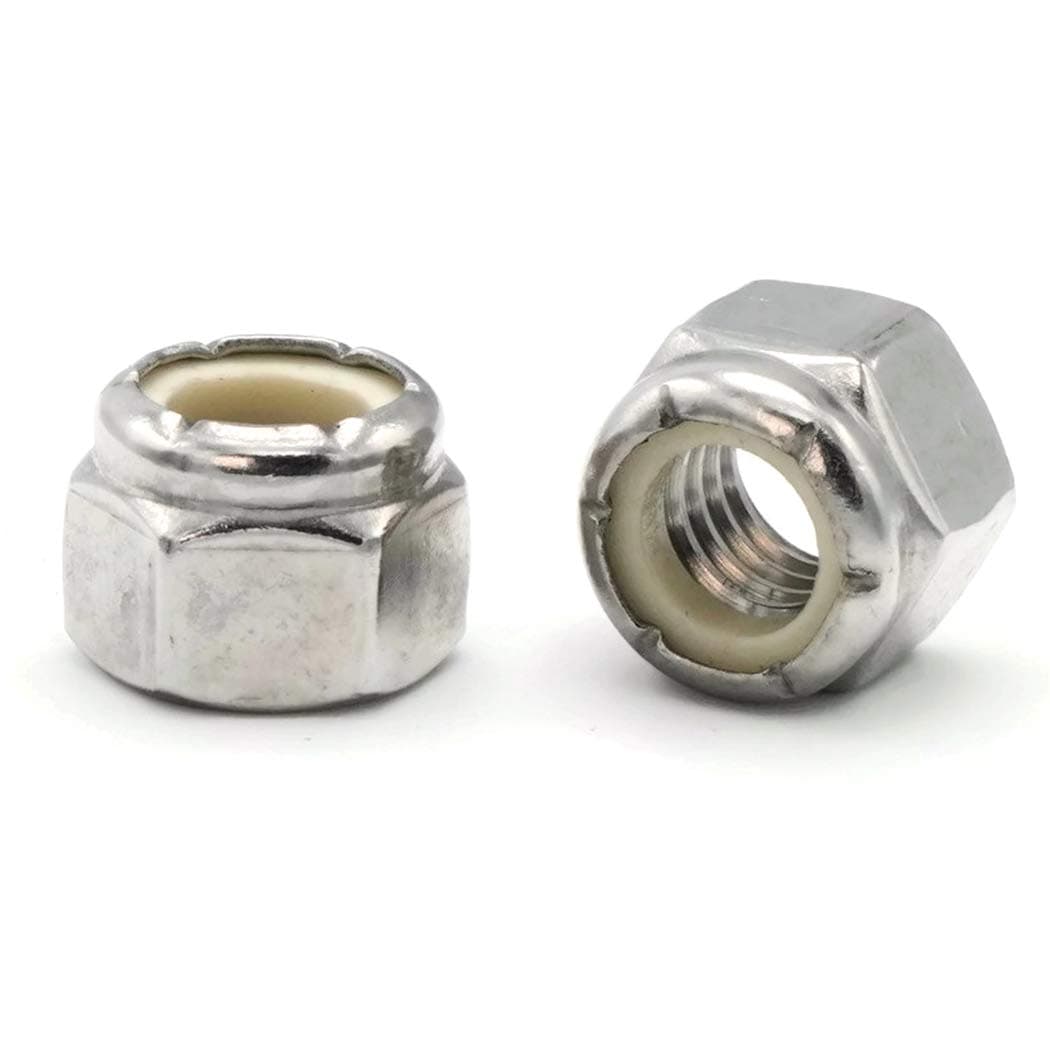 Waxed Nylon Insert Lock Nut Nylock 18-8 Stainless Steel Hex Nuts #6-32 QTY 100