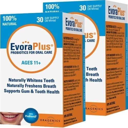 EvoraPlus Probiotic Mints by Oragenics (Box of 30) - 2 Pack by Oragenics