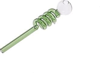 Glass 6 Inch Coil Oil Burner Pipe (Green)