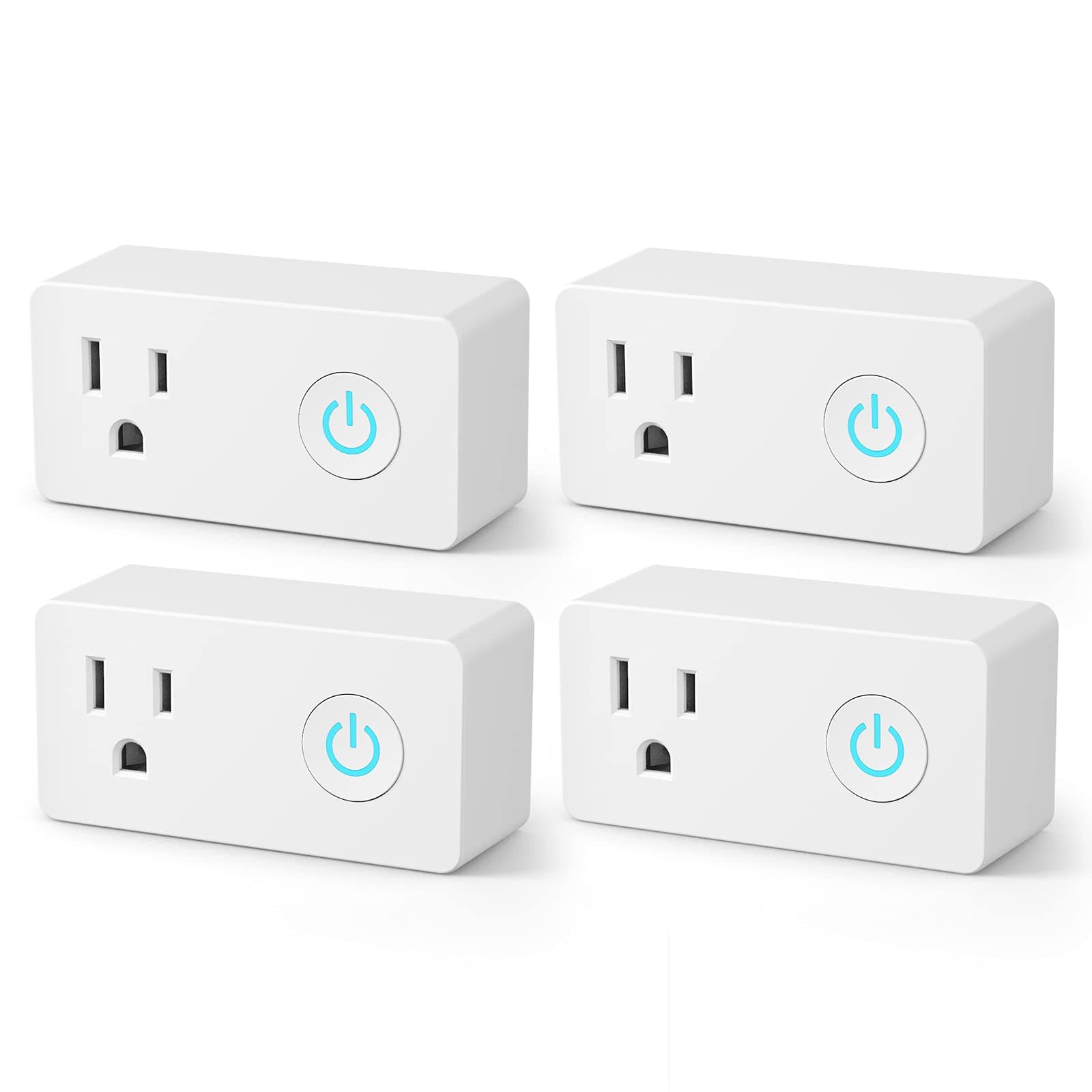 BN-LINK WiFi Heavy Duty Smart Plug Outlet, No Hub Required with Timer Function, White, Compatible with Alexa and Google Assistant, 2.4 Ghz Network Only (4 Pack)