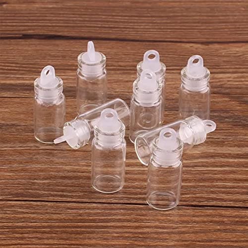 Perfect Pricee 12pcs Lovely Small Wish Bottle Tiny Clear Empty Wishing Glass Message Vial with Cork Stopper 1ml Mini Containers Bottle (2CM) - 12 Pieces