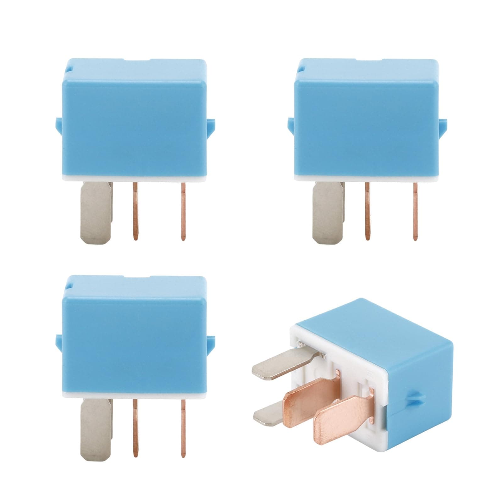 4 PCS 4-Pin Automotive Multi-Purpose Relay, Electrical Control Device, Automatic Adjustment Conversion Circuit Replaceable Accessories, Compatible with Violet 90987-02027 (Blue)
