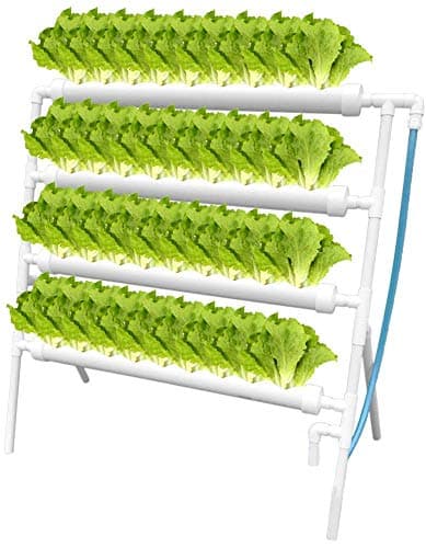 Kacsoo Hydroponic Grow Kit Hydroponisches System for Beginners 36 Plant Sites PVC Water Culture Garden Plant System and Hydroponic Experiment, Vegetables, Flowers, Fruits(36 Sites 4 Pipes)