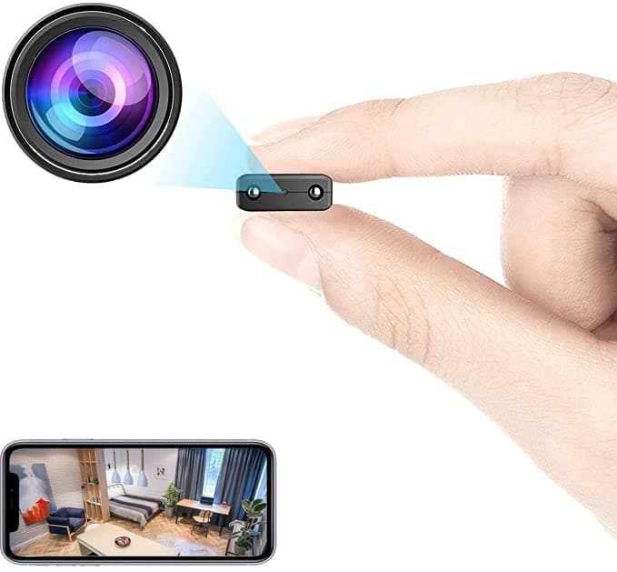 Smallest WiFi Spy IP Camera, Wireless Remote Camera, HD1080P Security Camera, Nanny Camera, Baby Monitor with Enhanced Night Vision, AI Human Motion Detection, Cloud Storage for Security with iOS