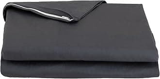 100% Cotton Zippered Futon Cover, Japanese Futon Mattress Cover, Shikibuton, Made in Japan (Twin XL, Dark Gray)