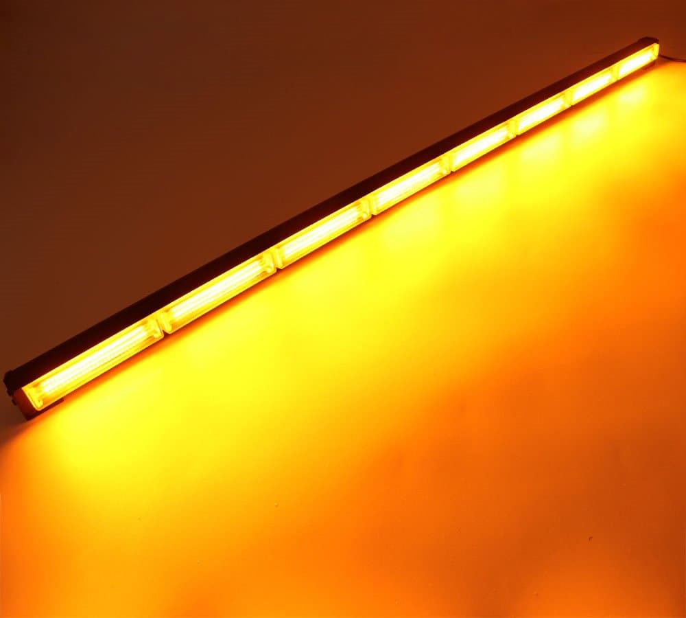 HEHEMM Traffic Emergency Light, 45" 144W COB LED Work Light Bar Beacon Tow Truck Emergency Light Hazard Warning Light Strobe Lamp Traffic Light Flashing Light (Amber)