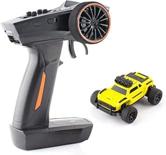 1:76 Turbo Racing Scale RC Sport Car, Table Racing Remote Control Mini Model Car Full Proportional RTR Kit Toys (Monster Truck Yellow)