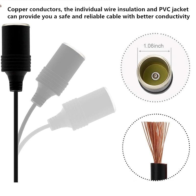 1.2M USB to 12V Car Cigarette Lighter Adapter – Safe Power Converter for Dash Cameras, DVR, GPS, and Low-Power Devices | Plug & Play with Triple Protection for Car Electronics and Accessories