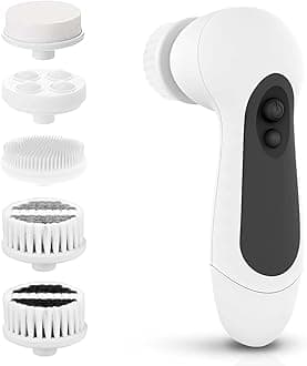 CNAIER 5 in 1 Advanced Cleansing System with Facial Brush for Exfoliating and Microdermabrasion