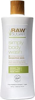 RAW SUGAR Simply Body Wash, (25 Fl Oz, Pack of 1) Bath Soap, Formulated without Sulfates & Parabens (Green Tea + Cucumber + Aloe Vera)
