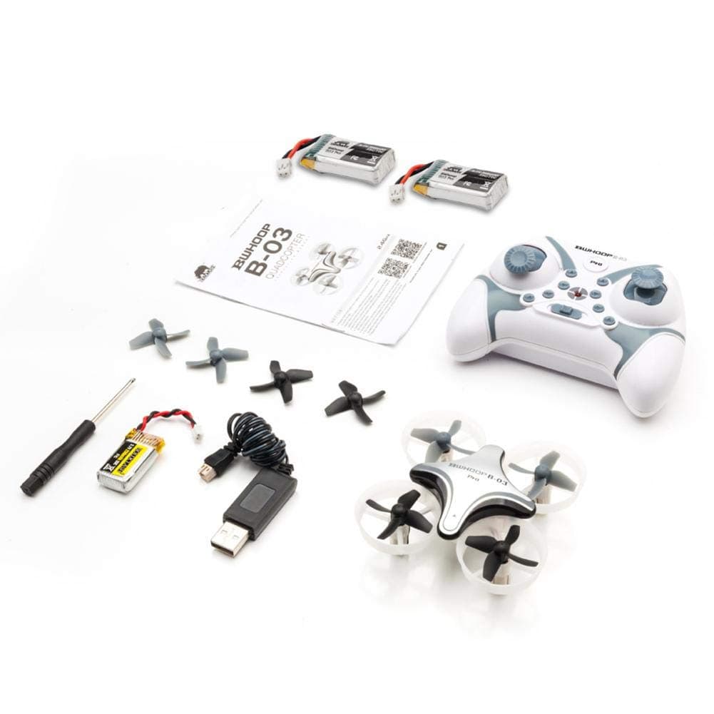NOTTAG 【 Ship from US Warehouse】 Quadcopter with Remote Controller and 260mAh Lithium Battery BoldClash BWHOOP B03 Pro 716 Motor 61500rpm EDF RC Quadcopter for Beginner (Gray 3X Battery