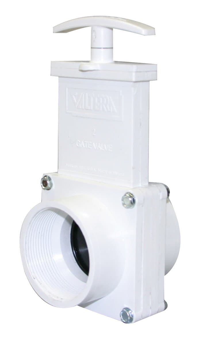 Valterra 6207 PVC Gate Valve, White, 2" FPT