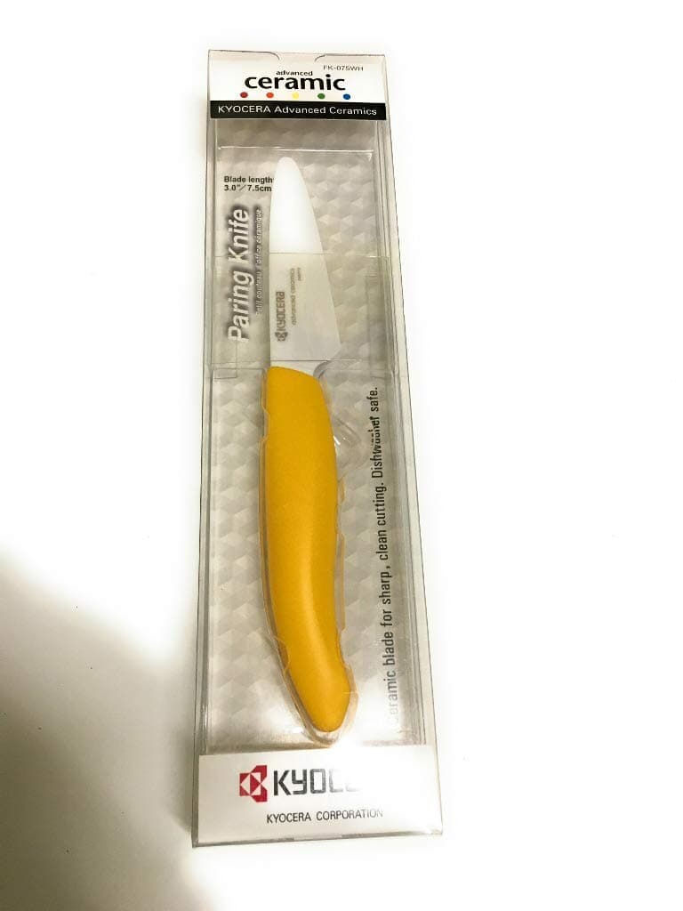 Advanced Ceramic Revolution Series 3-inch Paring Knife, Yellow Handle, White Blade