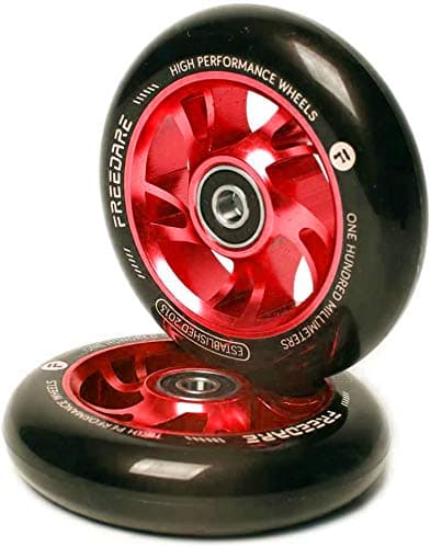 100mm Pro Scooter Wheels pair 2pcs Stunt Scooter Replacement Wheels with ABEC Bearings