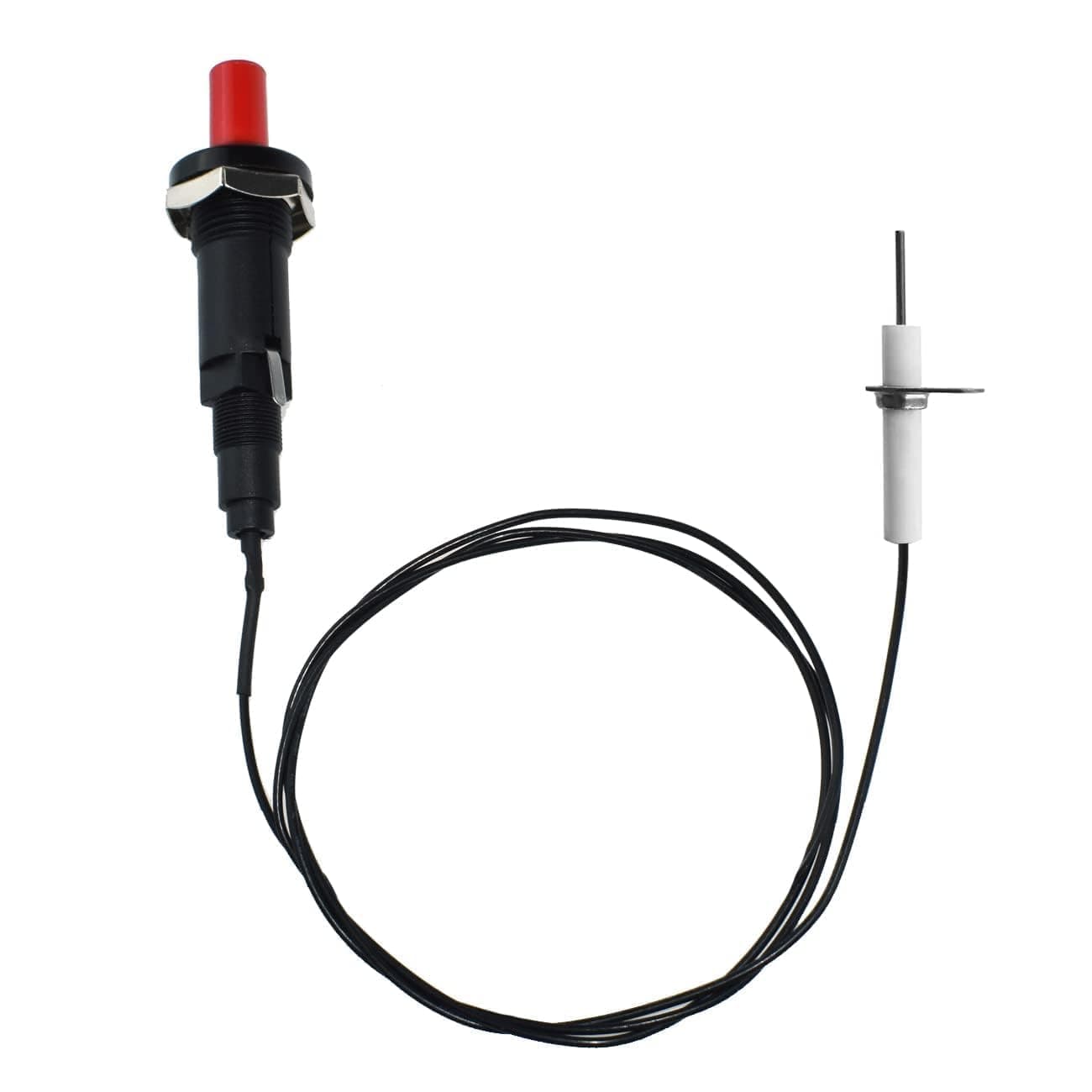 Aifeier ET Piezo Spark Ignition, Propane Push Button Piezo Igniter Kit with Threaded Ceramic Electrode lgniter Fit for Gas Fireplace, Oven, Heater, Kitchen lgniter (1 Pack)