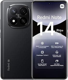 Xiaomi Redmi Note 14 Pro+ 5G smartphone, 12+512GB, black, 200MP pro-grade AI camera, IP68, 120W HyperCharge, AI features (no charger included), 2 year Warranty