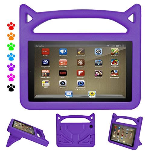 Fire HD 8 Tablet Kids Case-Dinines Light Weight Shock Proof Durable Kid-Proof Cover Case for All-New Fire HD 8 Tablet (8th Generation 2018/6th Generation 2016/7th Generation 2017) (Purple)