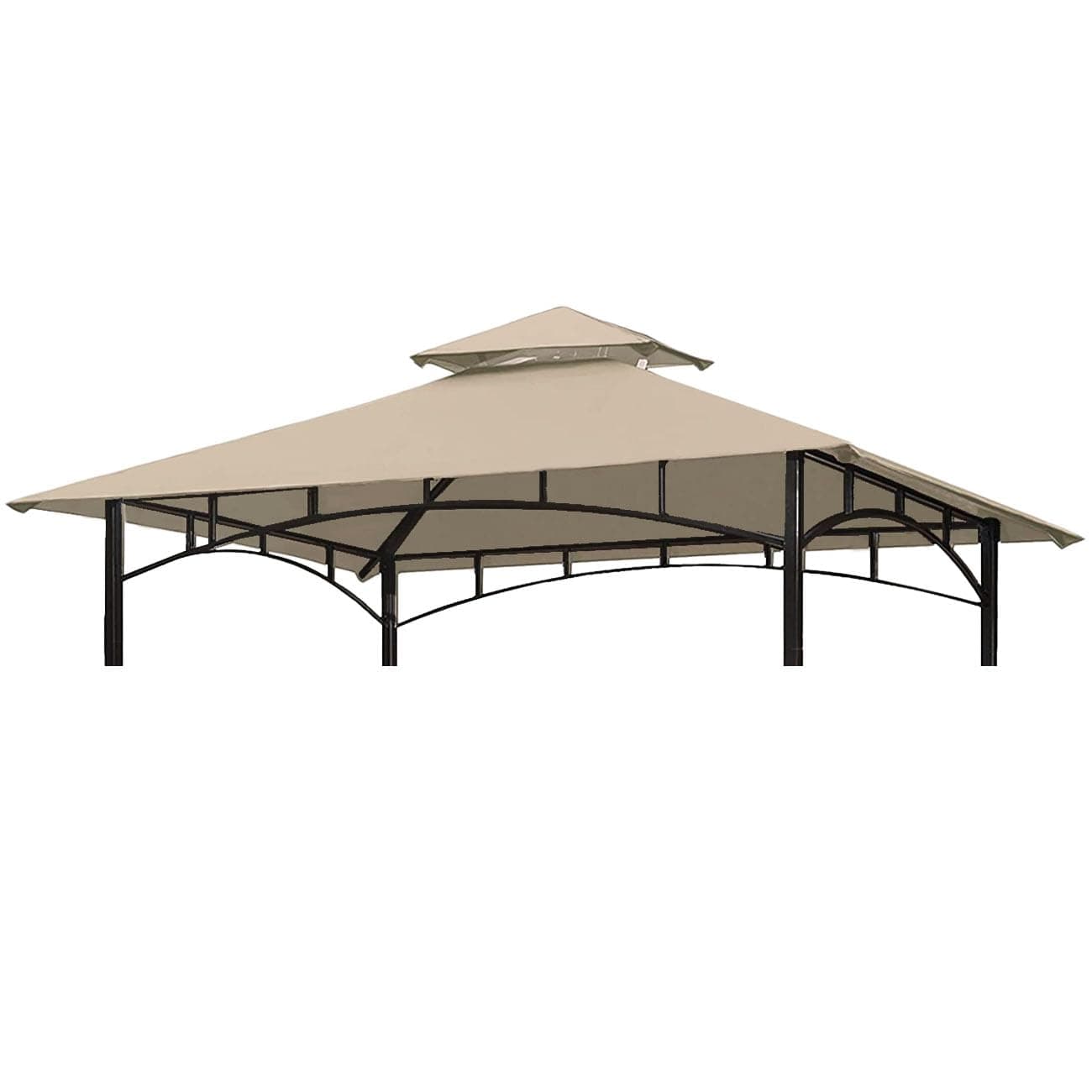 ONTHEWAY 5FT x 8FT Double Tiered Replacement Canopy Grill BBQ Gazebo Roof Top, for Gazebo Model L-GZ238PST-11 Only