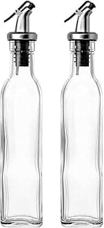 DARKZONE 2 Pcs Glass Oil Dispenser, Vinegar Dispenser, BPA Free, Salad Dressing Cruet Glass Bottle Olive Oil Bottles Dispenser (500 ML Each) (Pack of 2)