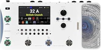 MOOER GE1000 White Guitar Mutieffects Pedal Dual Effects Chains Processor with AI Equalization, 5" Touch Screen, 300+ Effects, Third-brand IRs, Stereo Sound Out Put, XLR, MIDI Port, Guitar/Bass