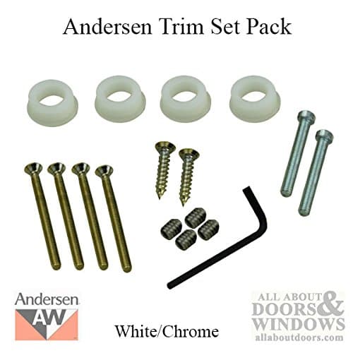 Trim Set Pack, Screws & Bushings - White/Chrome