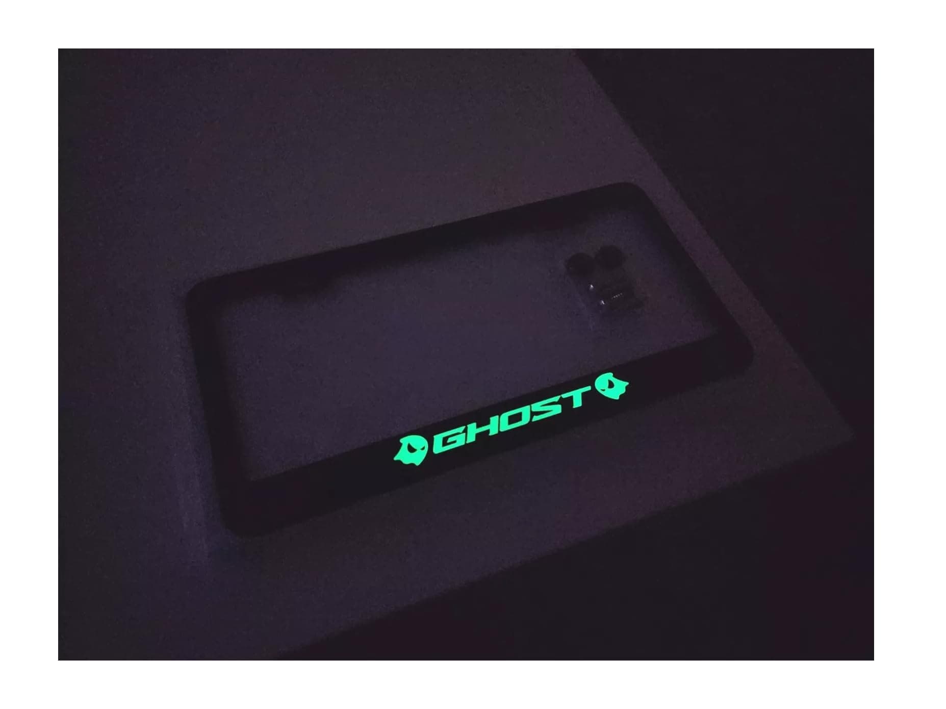 Glowing Ghost License Plate Frame Black Metal License Frame Holder Street Racing