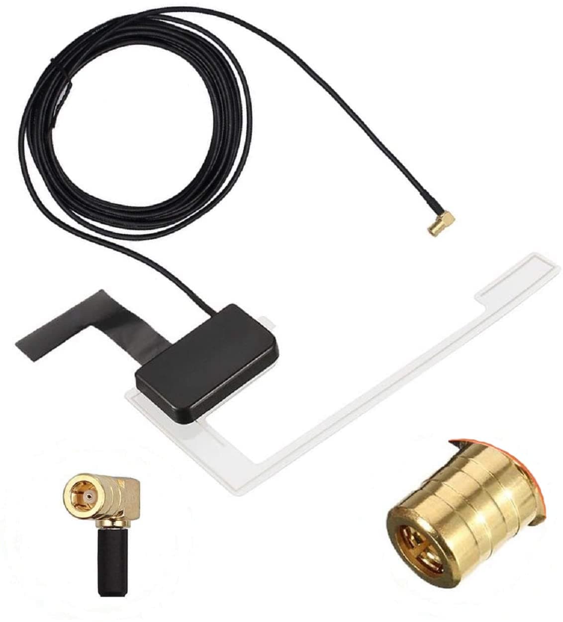 DriveSmart DAB+ Car Aerial Replacement Antenna - Right Angle DAB Digital Car Radio Glass Windscreen Mount - 3M. Fits Pioneer, Clarion, Kenwood, Alpine, JVC