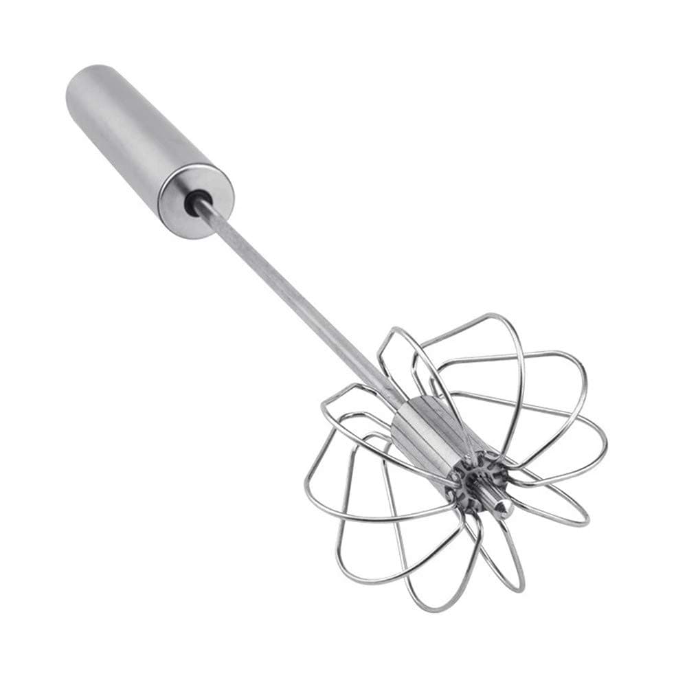 Stainless Steel Semi-Automatic Whisk Handhold Push-Type Egg Beater for Home Kitchen