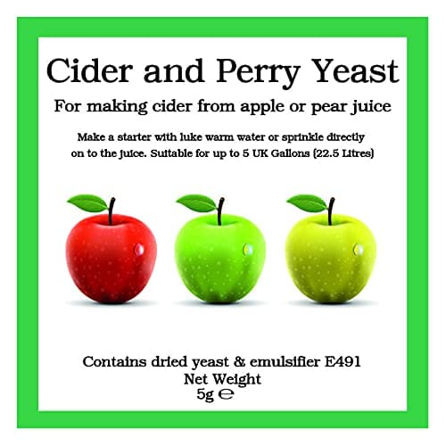 Cider and Perry Yeast Sachet 5g - for Rapid Clean Fermentation of All Types of Cider & Perrys - Homebrew Home Brew