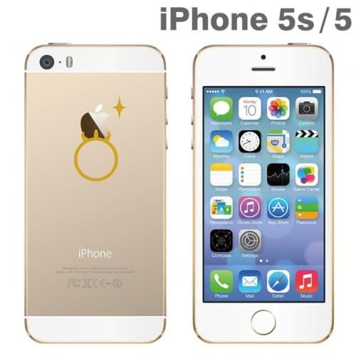 Applus Hard Clear Case Gold Edition for iPhone 5s/5 [ Ring ] with Free Premium Hamee Clear Screen Protector