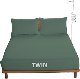 OKOHEY Grounding Fitted Sheets with 15ft Earthing Cord, Twin Size, 90% Organic Cotton + 10% Silver Fiber, Soft & Breathable Grounded Sheet for Better Sleep and Enhanced Wellness, Green