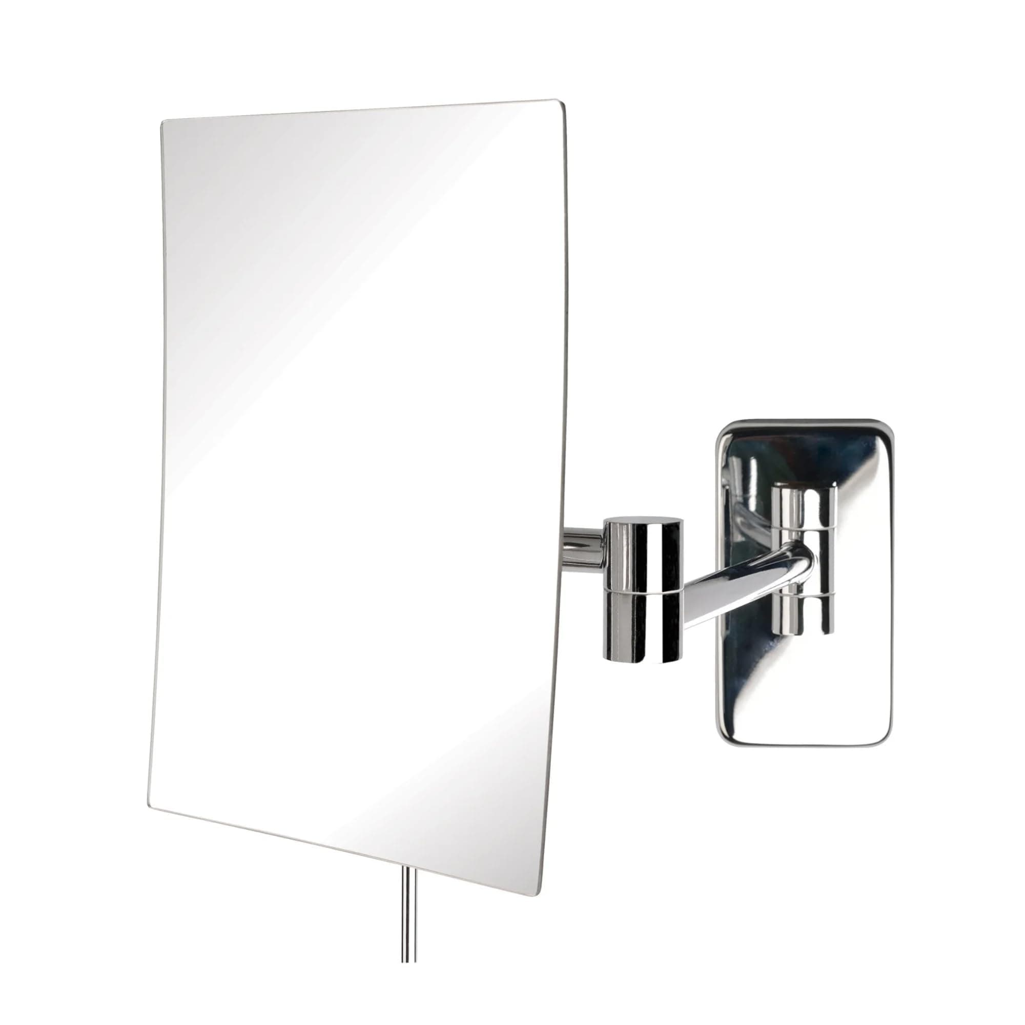 JERDON Wall Mount Makeup Mirror with 5X Magnification - 8.75” x 6.5” Rectangular Mirror Extends 14” – Chrome Finish – Model JRT695C