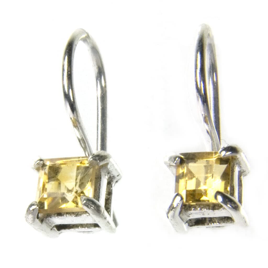 Citrine earrings in sterling silver - Stone size 4mm