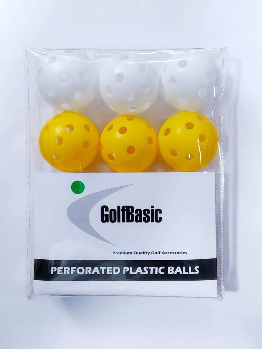 GolfBasicPerforated Plastic Golf Balls for Practice (Pack of 12 Balls) Buy 12, Get 12 Free