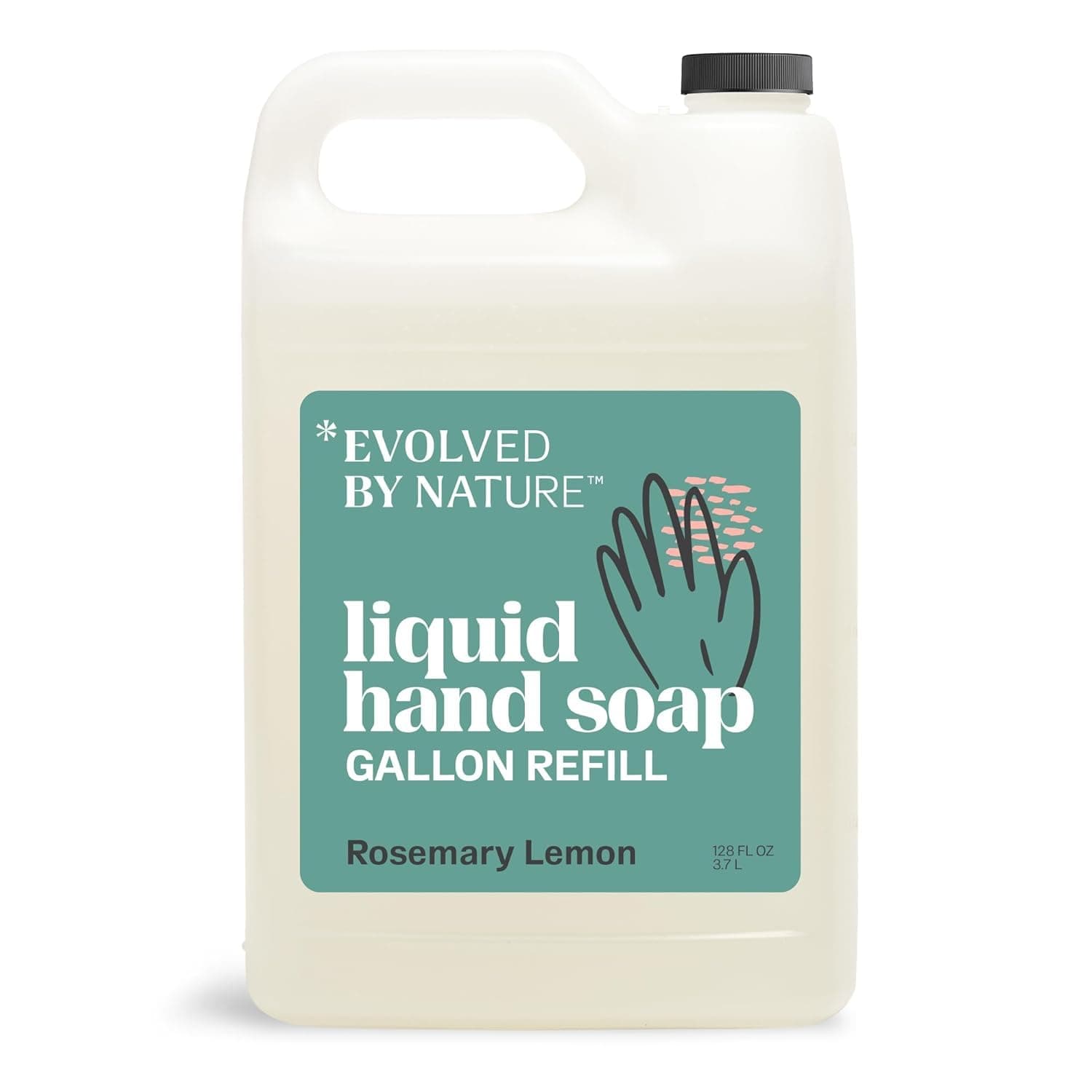 EVOLVED BY NATURE Liquid Hand Soap Refill, 128 Oz, Rosemary Lemon, Biodegradable Formula