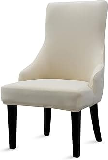 Liykimt Stretch Wingback Side Chair Slipcover with Arms-Armless Accent Chair Cover,Removable Soft Spandex Upholstered Arm Dining Chair Protector with Nailed Trim for Dining Room Banquet Home Decor