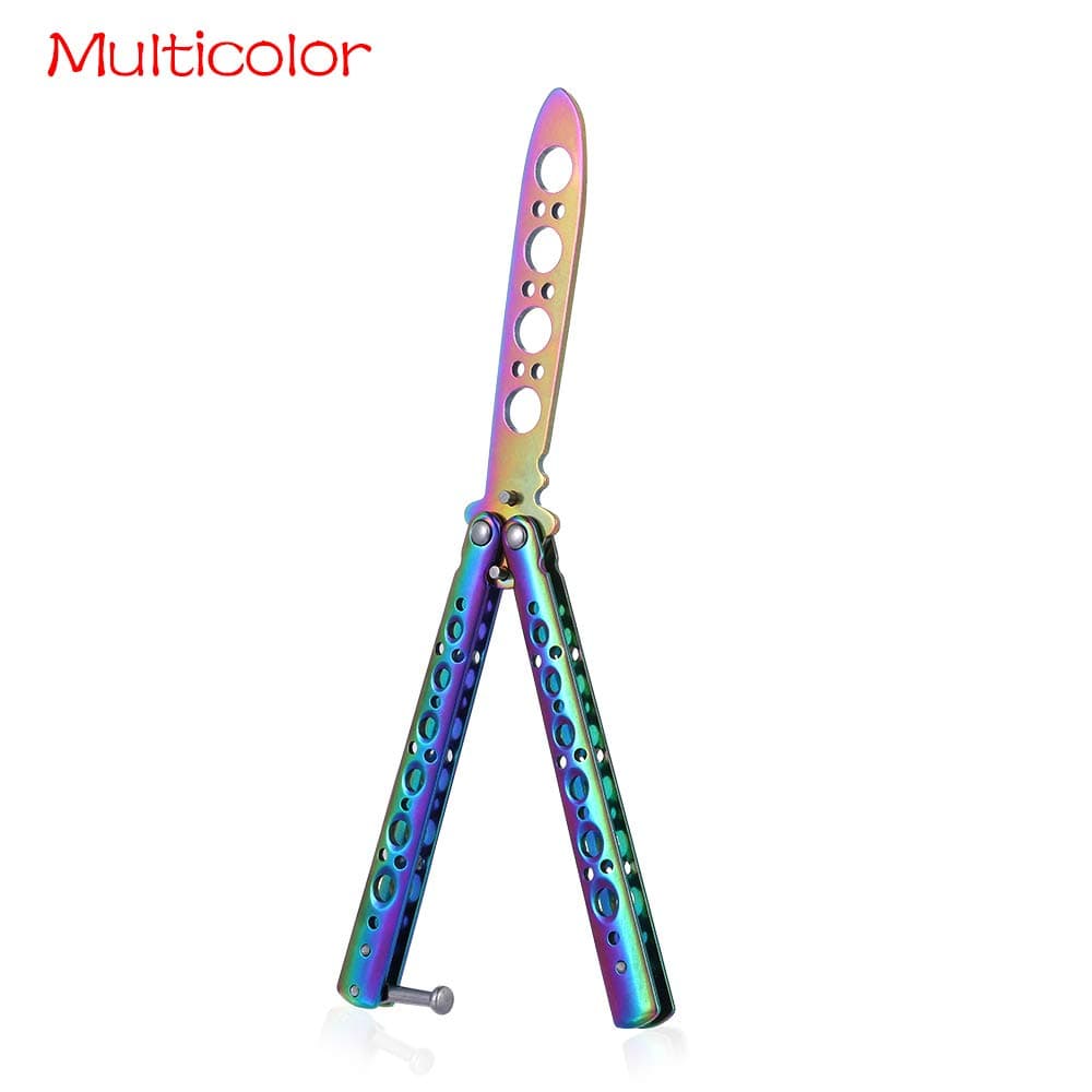 Ruan Acrobatic Sheath Metal Dull Blade Practice Tool Trainer Training Knife Butterfly Knife