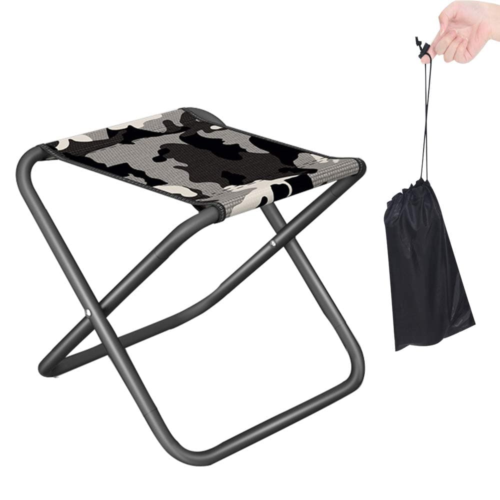 XYJNN Folding Camping Stool, Small Portable Folding Stool Lightweight Mini Camp Seat for Travel Foldable Collapsible Compact Camo Camping Chair for Outdoor Hiking Fishing Beach