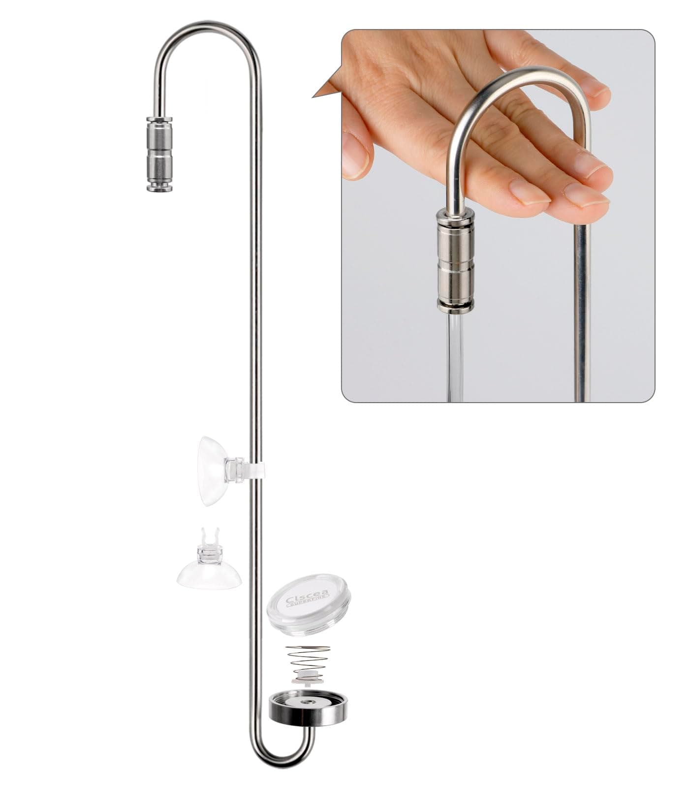 Aquarium Stainless Steel CO2 Diffuser Widen Hook, DCW300-40