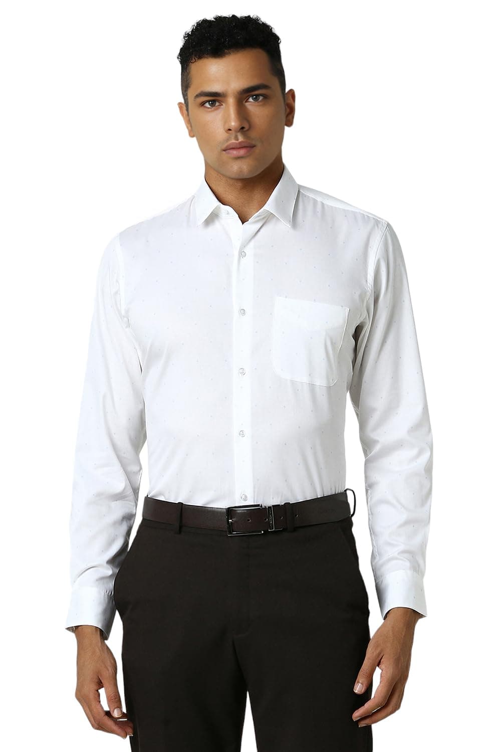 Peter EnglandMen Cotton Solid Slim Fit Shirt