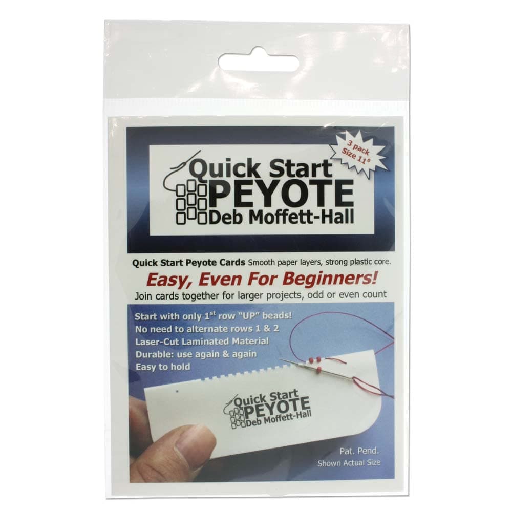 Quick Start Peyote Cards for Size 11 Seed Beads, Pack of 3 Cards