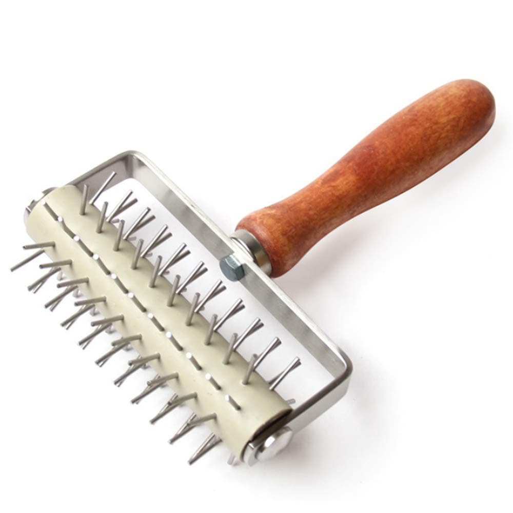 Stainless Steel Pizza Dough Roller Docker Needle Roller Pizza Puncher Pizza B...