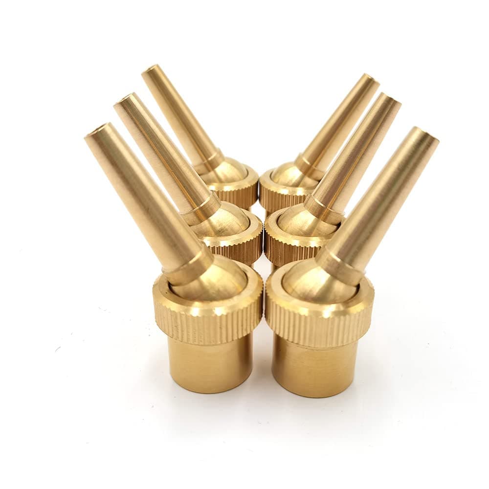 6pcs 1/2" DN15 Brass Fountain Nozzle Adjustable Direction Jet Water Spray Head for Landscaping Use