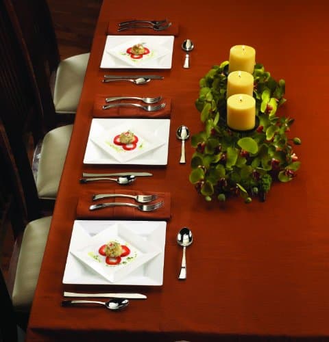 Square elegant Heavyweight White plastic plates Dinnerware set Combo pack: 120 Dinner plates and 120 Salad plates