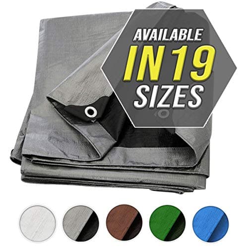 Tarp Cover Silver/Black Extremely Heavy Duty 20 Mil Thick Material, Waterproof, Great for Tarpaulin Canopy Tent, Boat, RV Or Pool Cover!!! (16X20)