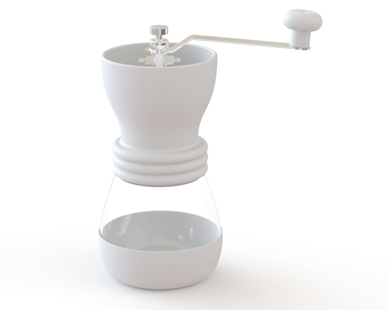 Manual Ceramic Burr Coffee Grinder and Mill (White)